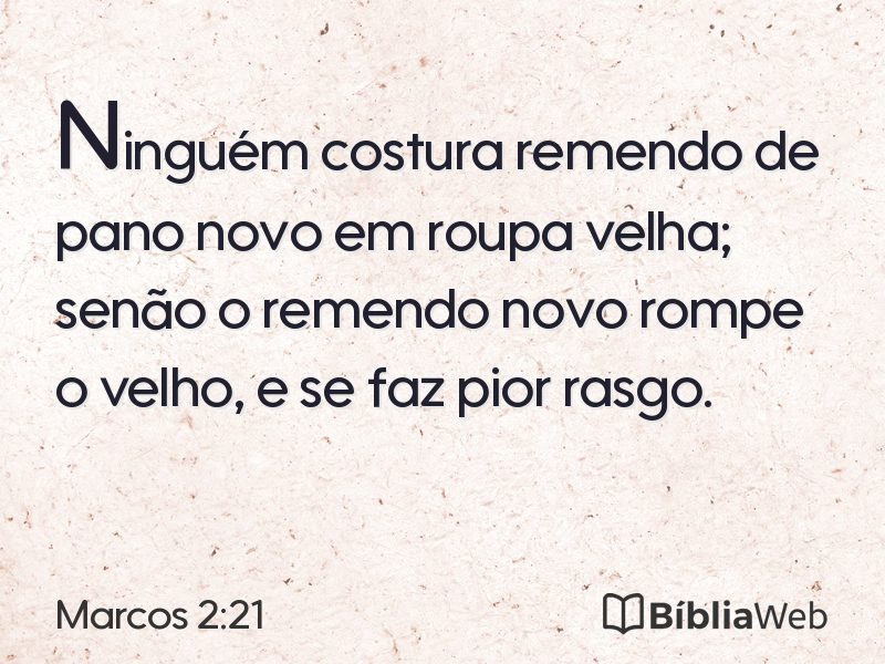 Marcos 2:21 em imagem para compartilhar