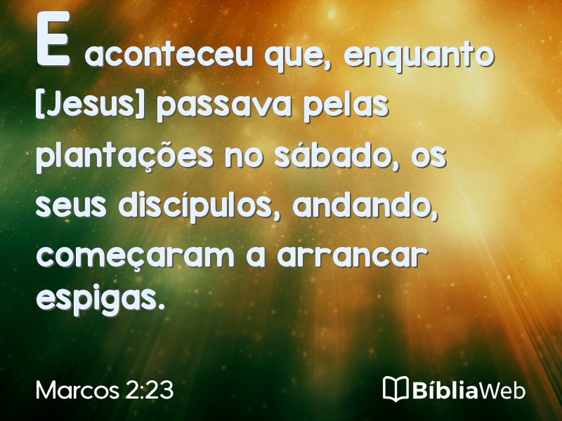 Marcos 2:23 em imagem para compartilhar