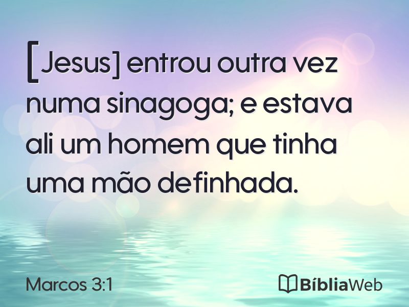 Marcos 3:1 em imagem para compartilhar