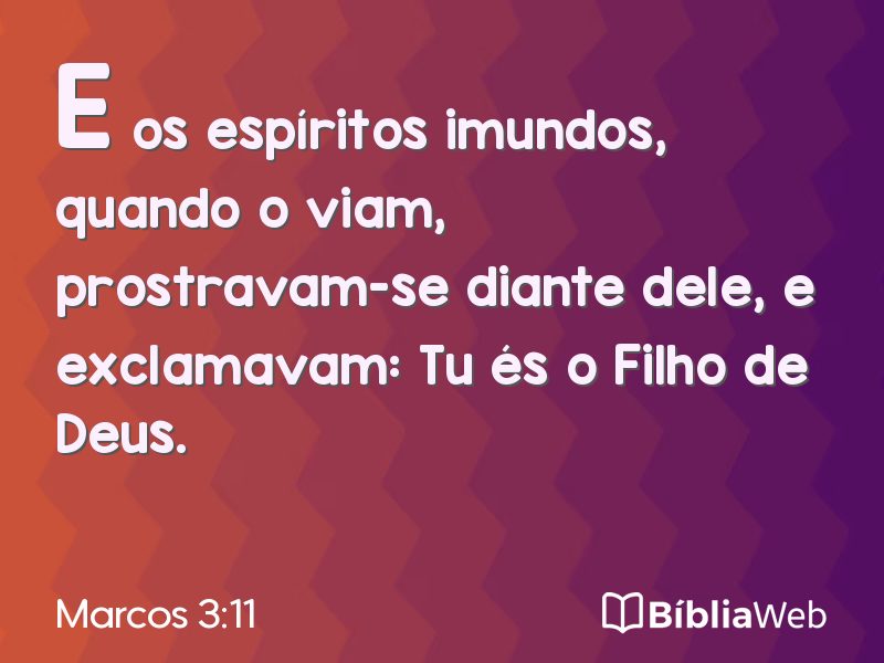 Marcos 3:11 em imagem para compartilhar