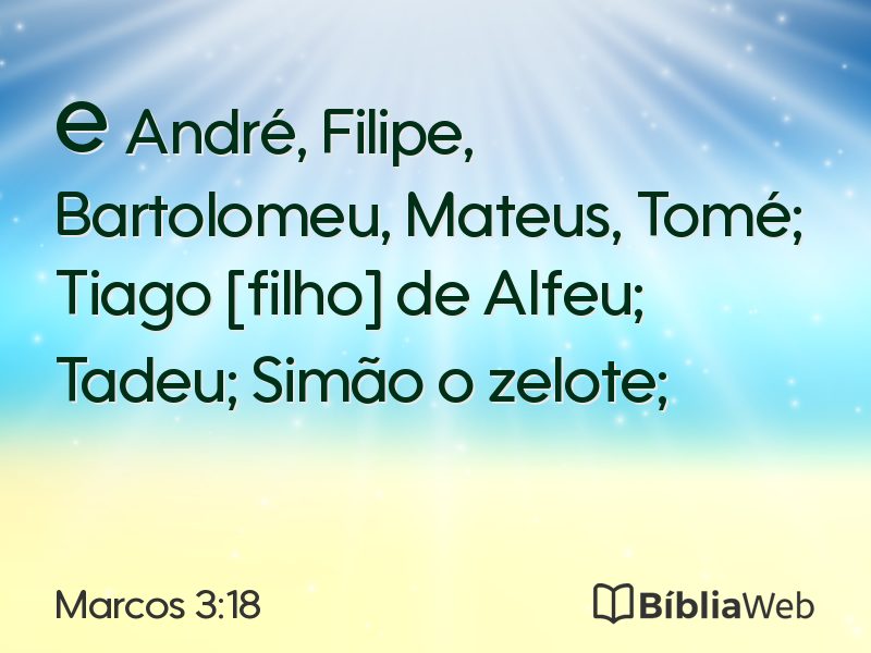 Marcos 3:18 em imagem para compartilhar