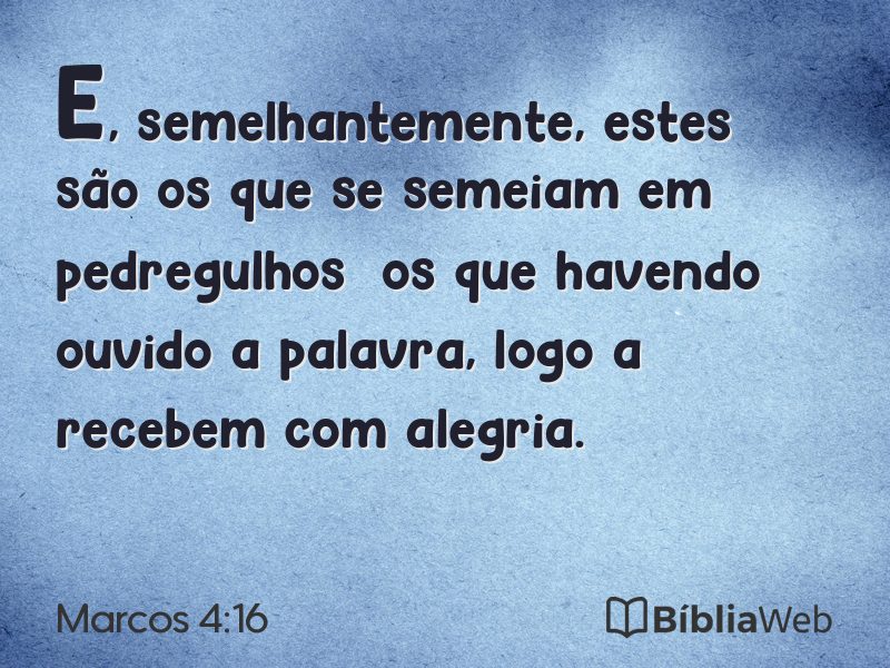 Marcos 4:16 em imagem para compartilhar