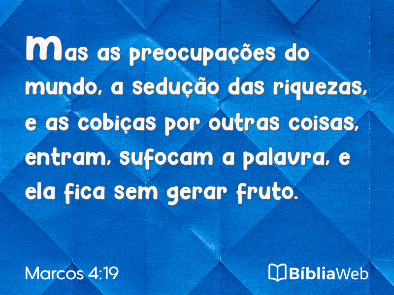 Marcos 4:19 em imagem para compartilhar