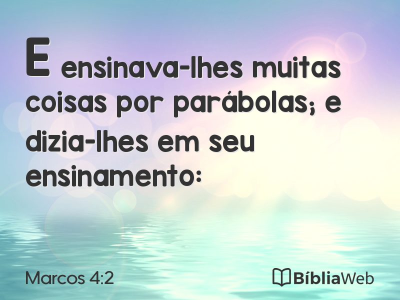 Marcos 4:2 em imagem para compartilhar