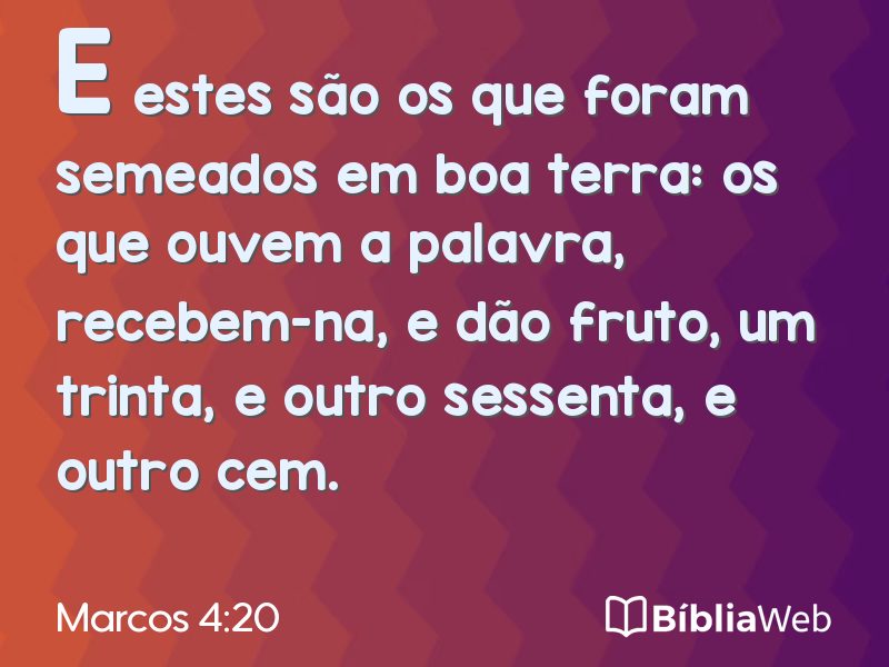 Marcos 4:20 em imagem para compartilhar