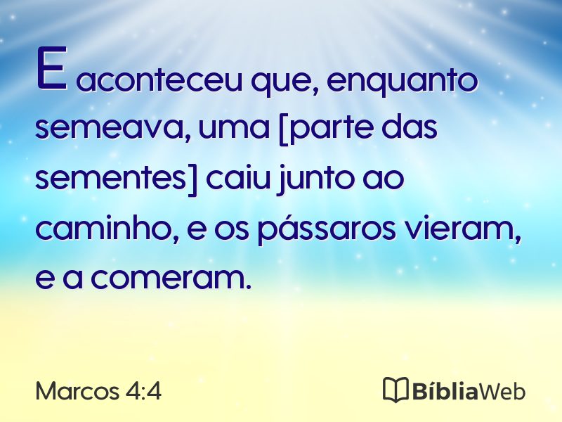 Marcos 4:4 em imagem para compartilhar