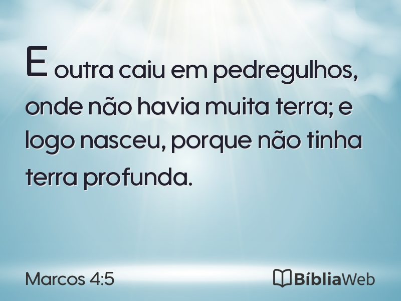 Marcos 4:5 em imagem para compartilhar