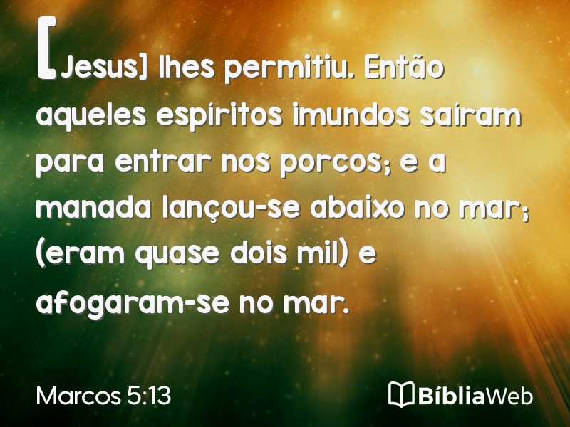 Marcos 5:13 em imagem para compartilhar