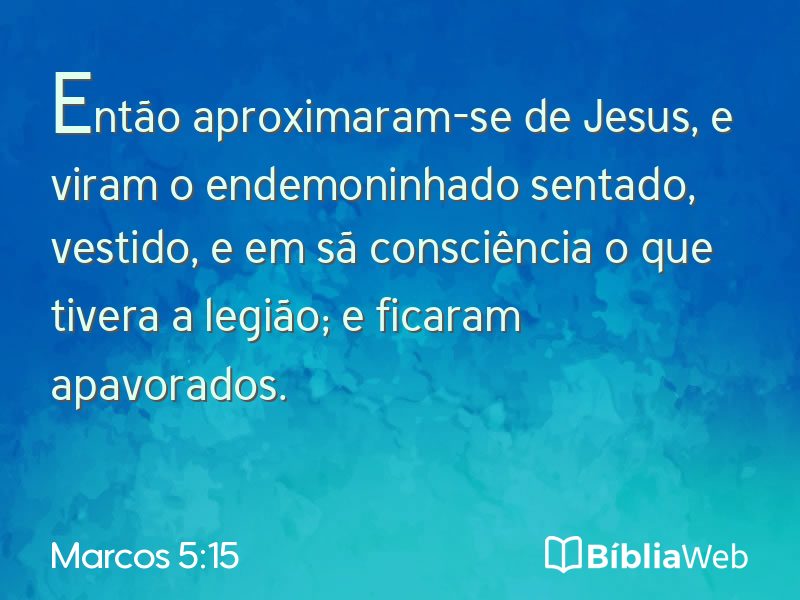 Marcos 5:15 em imagem para compartilhar