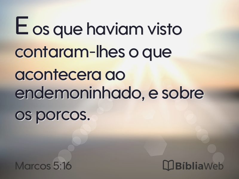 Marcos 5:16 em imagem para compartilhar