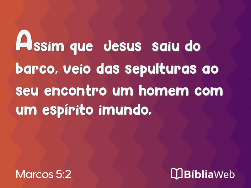 Marcos 5:2 em imagem para compartilhar