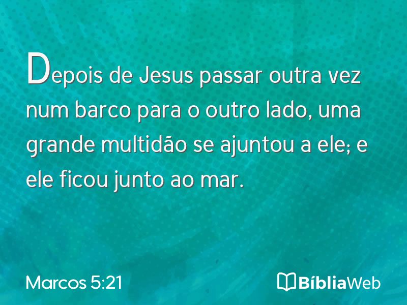 Marcos 5:21 em imagem para compartilhar