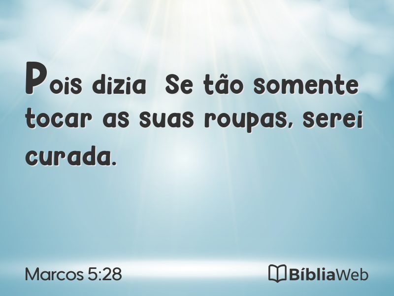 Marcos 5:28 em imagem para compartilhar