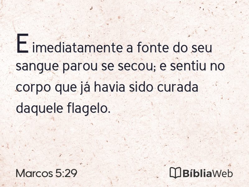 Marcos 5:29 em imagem para compartilhar