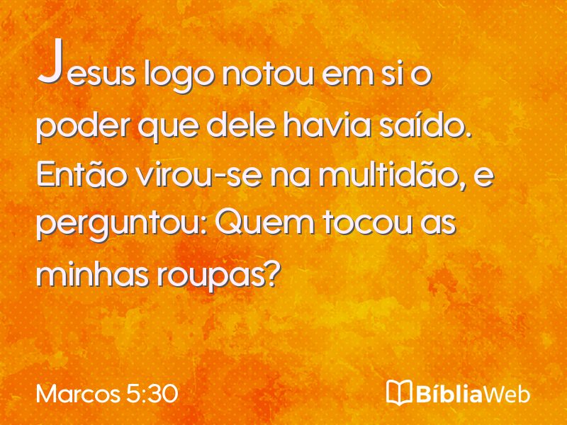 Marcos 5:30 em imagem para compartilhar