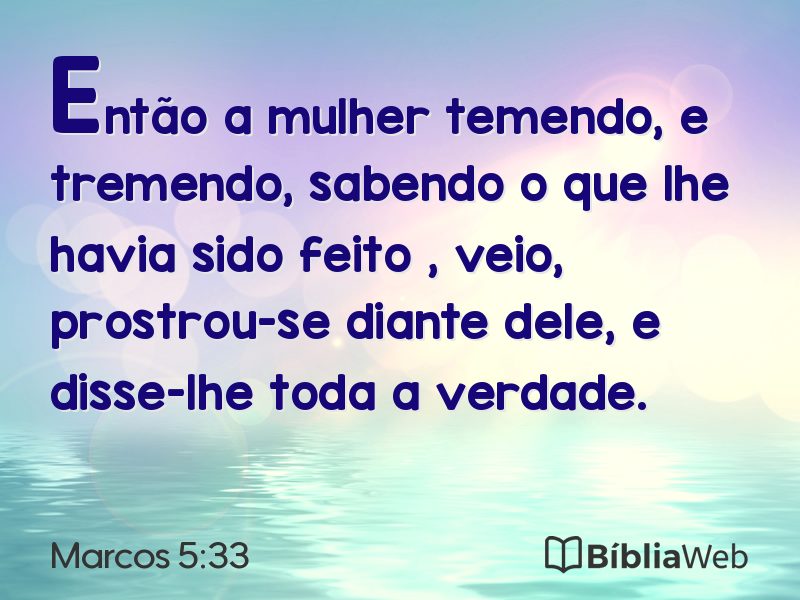 Marcos 5:33 em imagem para compartilhar