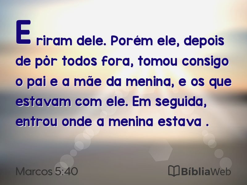 Marcos 5:40 em imagem para compartilhar