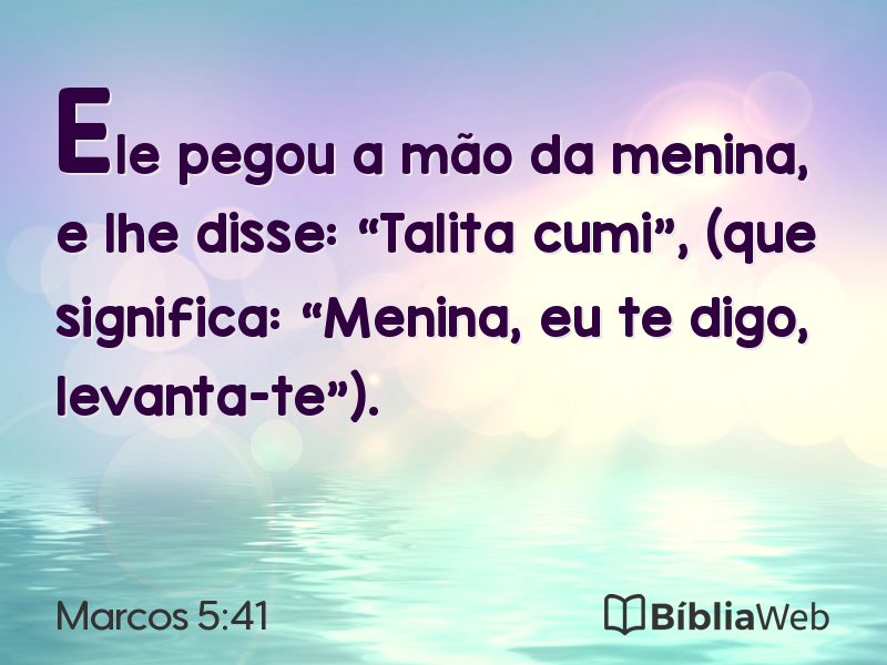 Marcos 5:41 em imagem para compartilhar