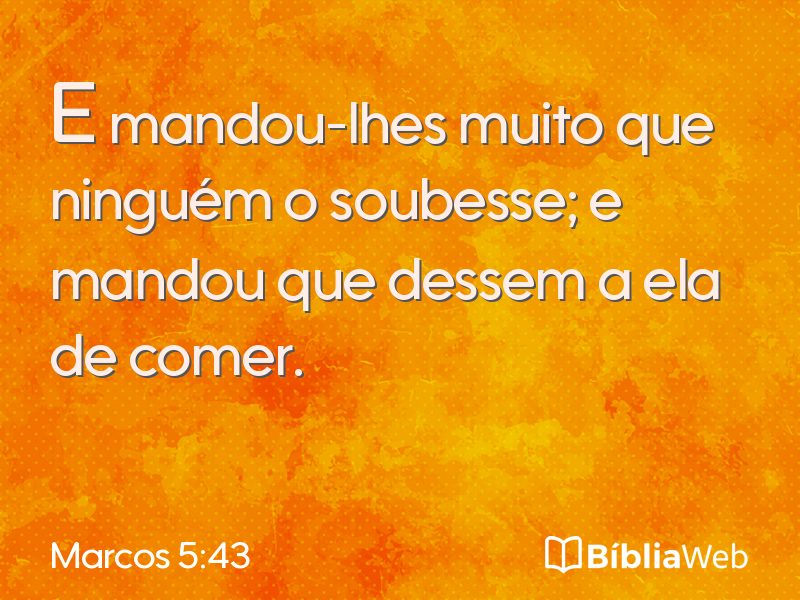 Marcos 5:43 em imagem para compartilhar