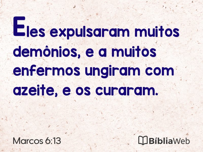 Marcos 6:13 em imagem para compartilhar