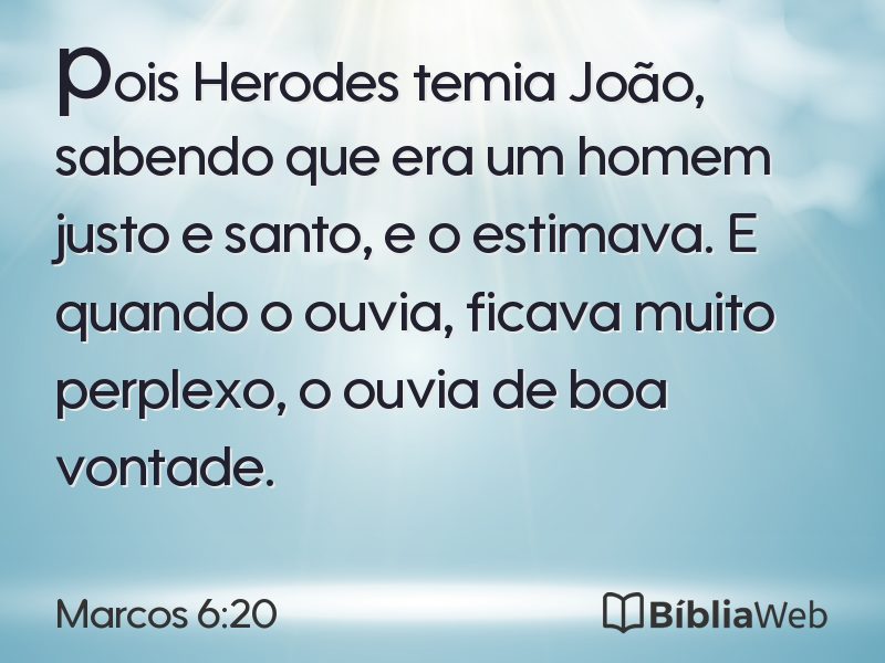 Marcos 6:20 em imagem para compartilhar