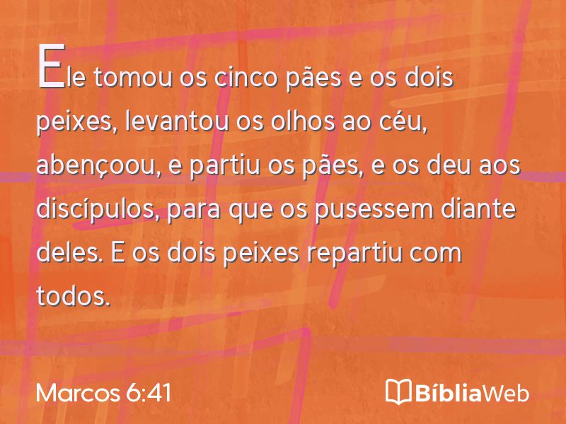 Marcos 6:41 em imagem para compartilhar