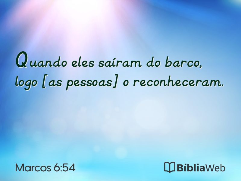 Marcos 6:54 em imagem para compartilhar