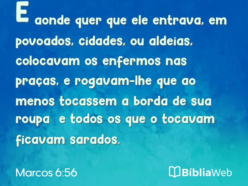 Marcos 6:56 em imagem para compartilhar