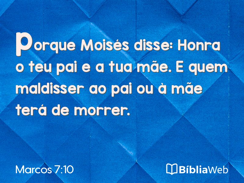 Marcos 7:10 em imagem para compartilhar