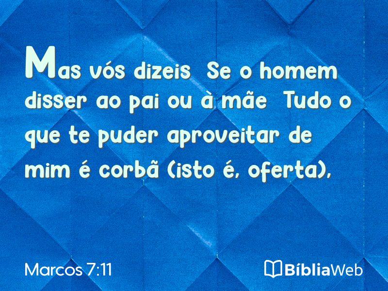 Marcos 7:11 em imagem para compartilhar