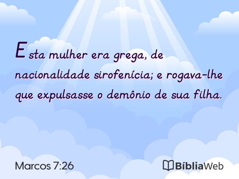 Marcos 7:26 em imagem para compartilhar