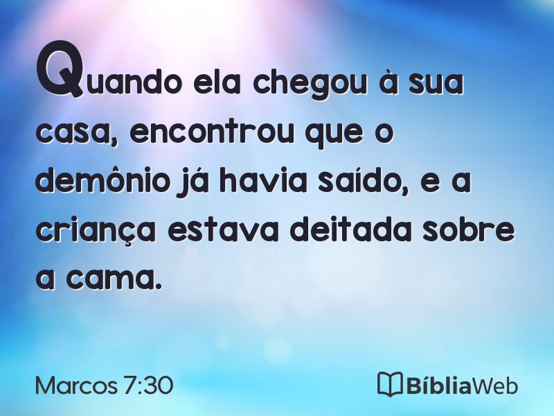 Marcos 7:30 em imagem para compartilhar