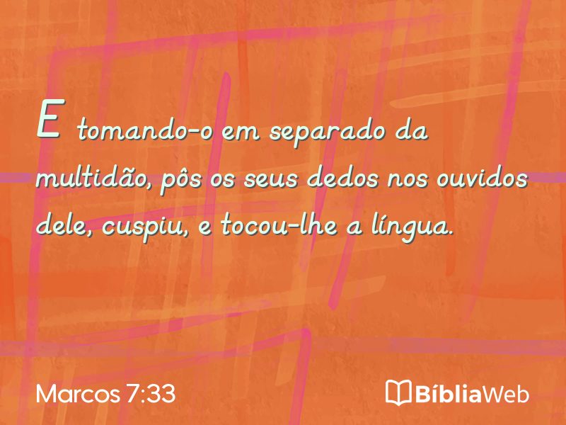 Marcos 7:33 em imagem para compartilhar