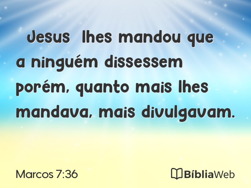 Marcos 7:36 em imagem para compartilhar