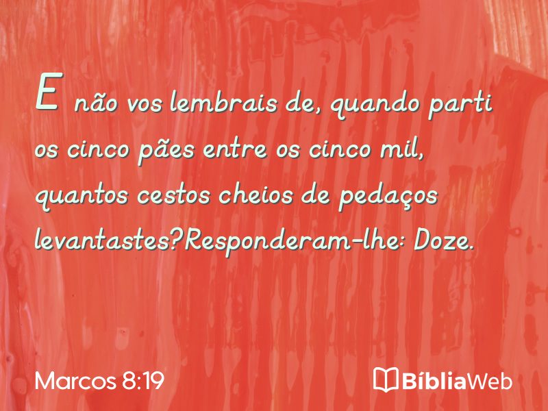 Marcos 8:19 em imagem para compartilhar