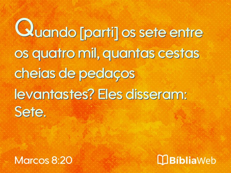 Marcos 8:20 em imagem para compartilhar