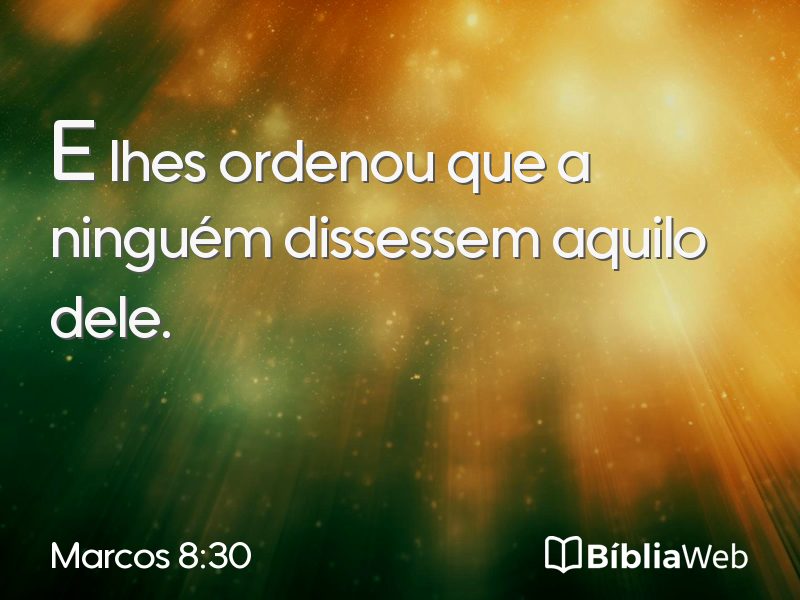 Marcos 8:30 em imagem para compartilhar