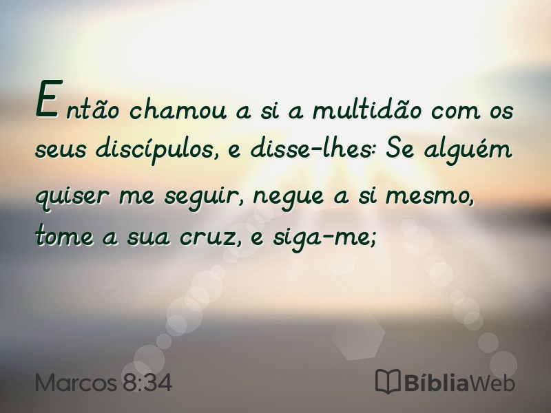 Marcos 8:34 em imagem para compartilhar