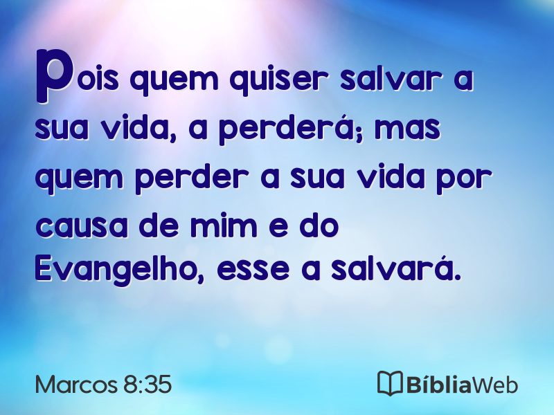 Marcos 8:35 em imagem para compartilhar