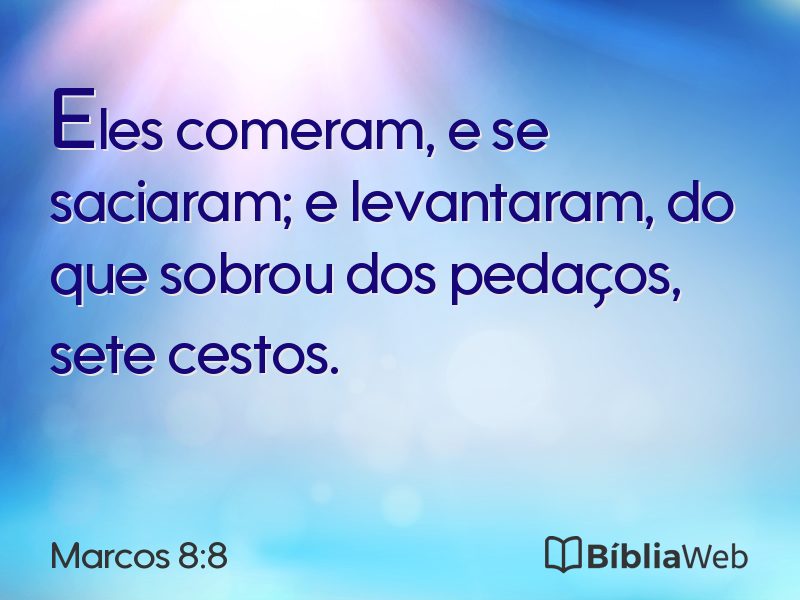Marcos 8:8 em imagem para compartilhar