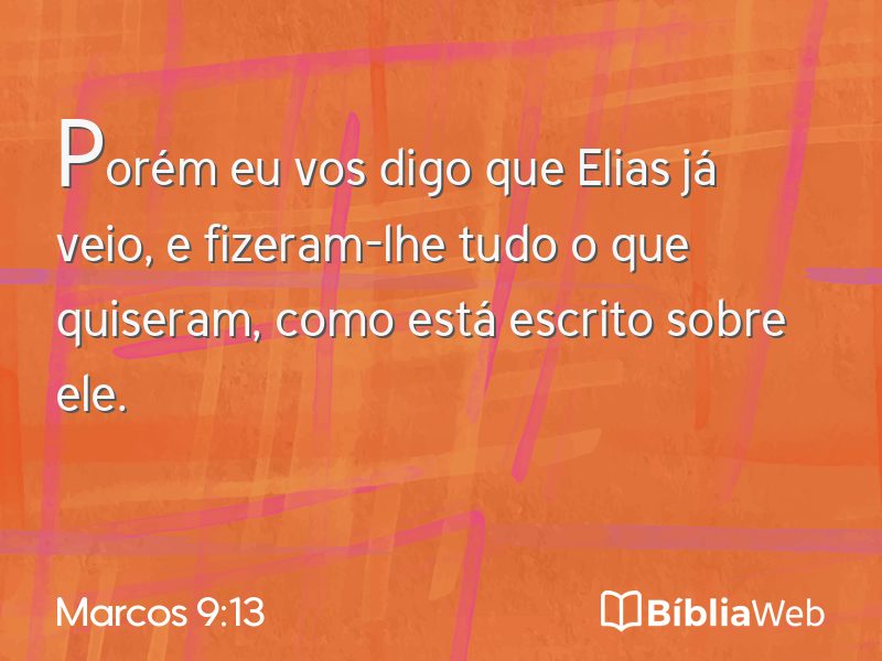 Marcos 9:13 em imagem para compartilhar