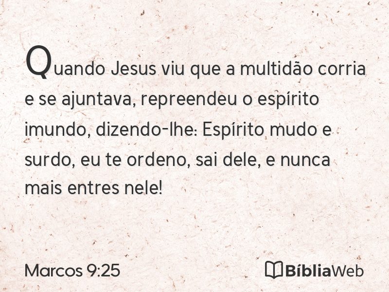 Marcos 9:25 em imagem para compartilhar