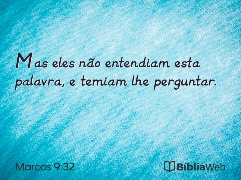 Marcos 9:32 em imagem para compartilhar