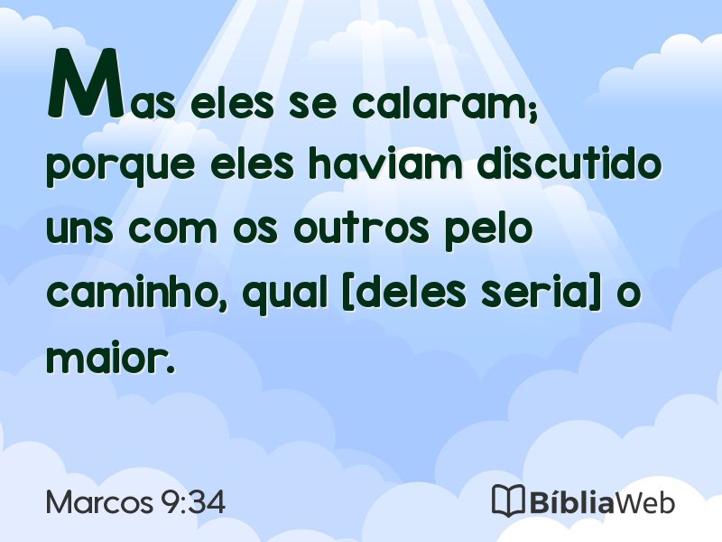 Marcos 9:34 em imagem para compartilhar