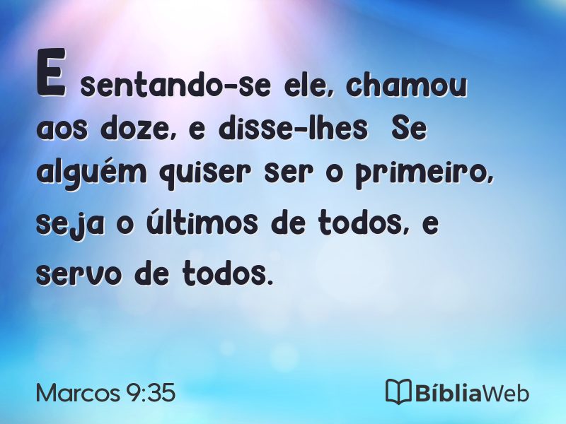 Marcos 9:35 em imagem para compartilhar