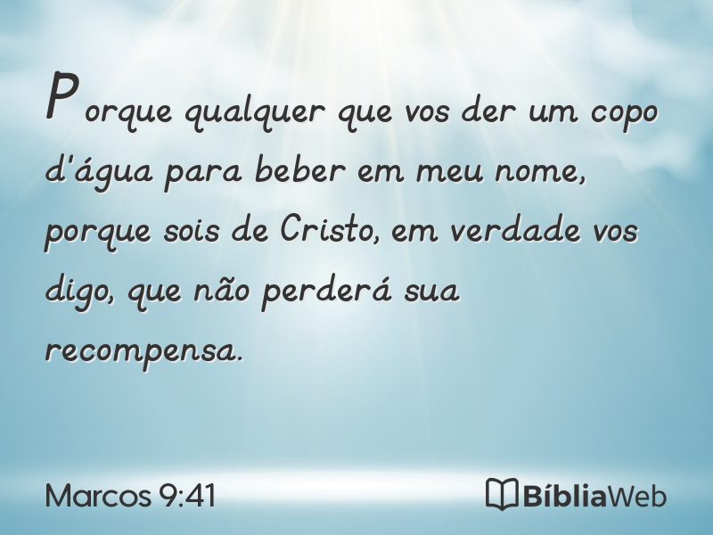 Marcos 9:41 em imagem para compartilhar