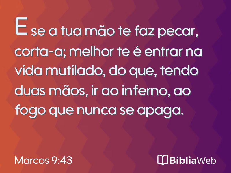 Marcos 9:43 em imagem para compartilhar