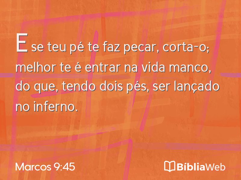 Marcos 9:45 em imagem para compartilhar