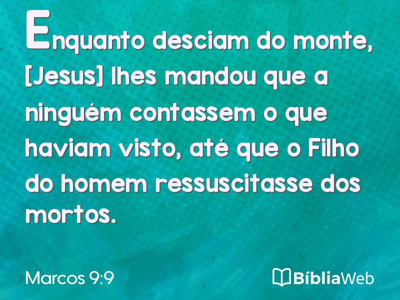 Marcos 9:9 em imagem para compartilhar