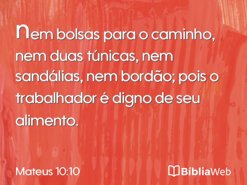 Mateus 10:10 em imagem para compartilhar